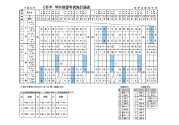 8月中    学科教習等実施計画表