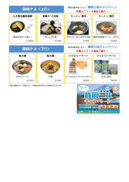 藤枝PA＜上り＞ 藤枝PA＜下り＞