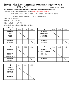 第20回 埼玉県テニス協会公認 PINEHILLS お盆トーナメント