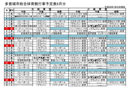 平成28年8月の予定表 - 多賀城市民スポーツクラブ