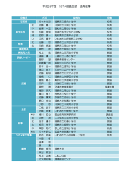 平成28年度 SSTA福島支部 役員名簿