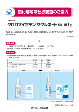 添付溶解液仕様変更のご案内