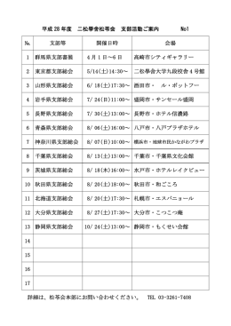 平成 28 年度 二松學舍松苓会 支部活動ご案内 No1