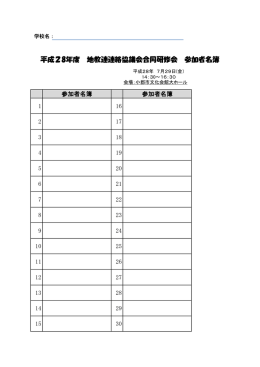 平成28年度 地教連連絡協議会合同研修会 地教連連絡協議会合同研修