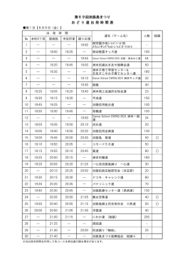 第69回淡路島まつり お ど り 連 出 発 時 間 表