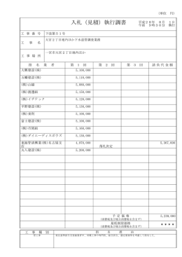 入札（見積）執行調書