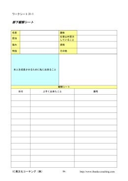 部下観察シート - IC異文化コーチング