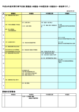愛臨技・四臨協・中四国支部・日臨技の年間行事予定