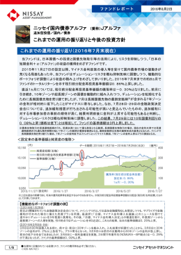 2016年08月02日 お知らせ ファンドレポート「ニッセイ国内債券アルファ