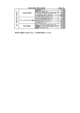(単位・円） 総合美学コース 85,200 声優・タレントコース 1,000 テーマ