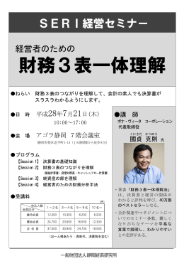 財務3表一体理解 - 静岡経済研究所