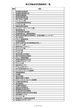 厚生労働省指定難病病名一覧