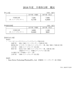 2016 年度 半導体分野 概況