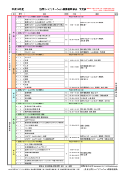 平成28年度 訪問リハビリテーション実務者研修会 予定表参加費：一括