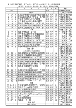 10:15 10:18 10:20 10:24 3 長崎市立滑石小学校合唱部 10:25 10:28 4