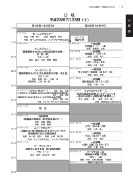 日 程 平成28年7月23日（土）