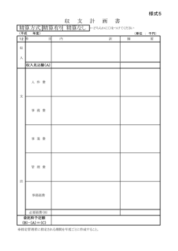 収 支 計 画 書 精算なし 精算方式 精算有り