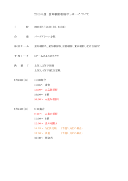2016年度 愛知朝鮮招待サッカーについて
