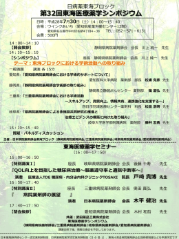 第32回東海医療薬学シンポジウム