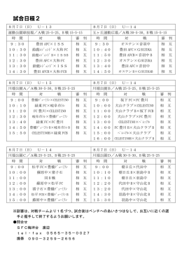 プレ大会日程 - ペレニアルSC