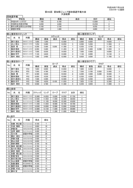 団体選手権 個人種目別スティック 個人種目別リング