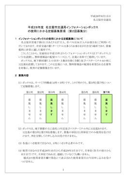 平成28年度 名古屋市交通局インフォメーションボックス の使用にかかる