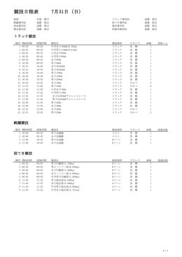 競技日程表 7月31日 (日)
