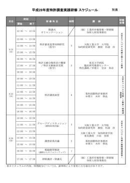 研修スケジュール - 独立行政法人 工業所有権情報・研修館