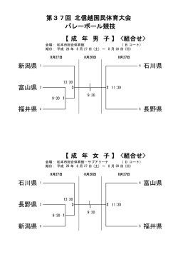 成 年 女 子 石川県 長野県  福井県 バレーボール競技 成 年 男