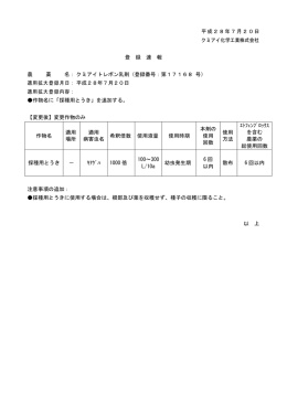 適用拡大 - クミアイ化学工業株式会社