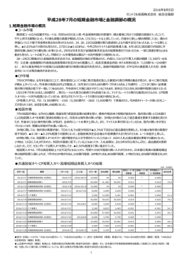 短期金融市場と金融調節等の概況201607【258KB】