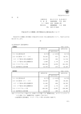 平成29年3月期第1四半期末自己資本比率について[PDF:144KB]