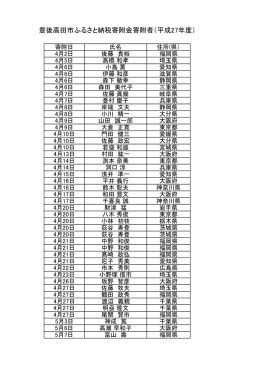 寄附者名簿（H27） - 豊後高田市 ふるさと納税サイト