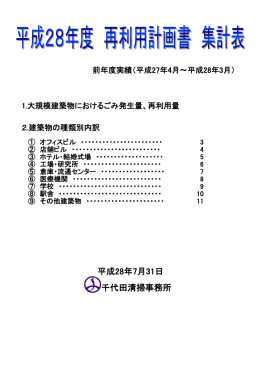 平成28年度再利用計画書前年度実績集計表（PDF：277KB）