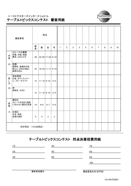 テーブルトピックスコンテスト同点決勝審査用紙・審査基準 201607版