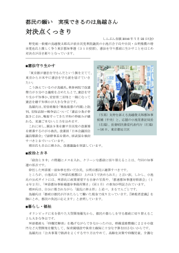 「最近のマスコミ報道（都民の願い実現できるのは鳥越さん「しんぶん赤旗