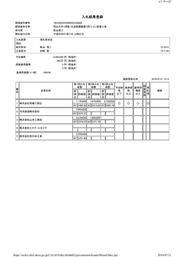 入札結果 - 岡山大学