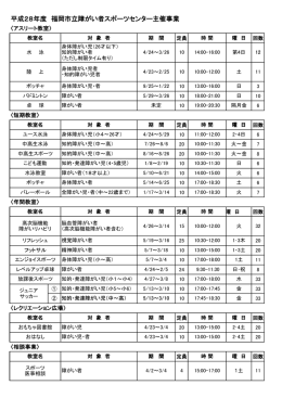 平成28年度 福岡市立障がい者スポーツセンター主催事業