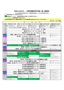 平成28年8月 市民体育館利用予定表（第一競技場）