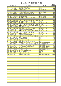 オールウェイズ 取扱いランプ一覧