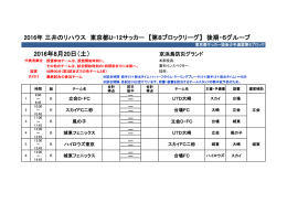 6グループ 8/20(土) - 東京都少年サッカー連盟 第8ブロック