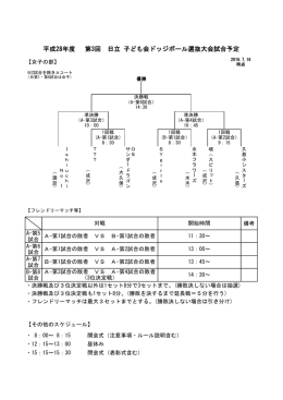 H28 女子の部ドッジボール選抜大会対戦表