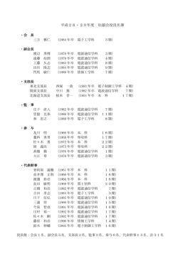 平成28・29年度 松韻会役員名簿