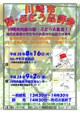 川崎市内産の梨・ぶどう大集合！！