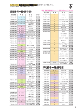 認定番号一覧(番号順) 評定番号一覧(番号順)