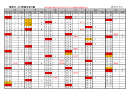 固定日 2017年度可能日表