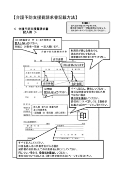 【介護予防支援費請求書記載方法】