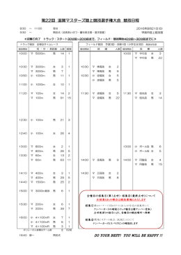 日程 - 滋賀マスターズ競技連盟