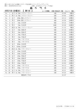 東海マスターズ競技予定時間