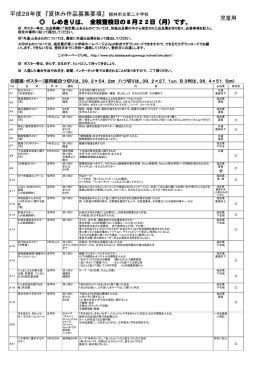 平成28年度 『夏休み作品募集要項』